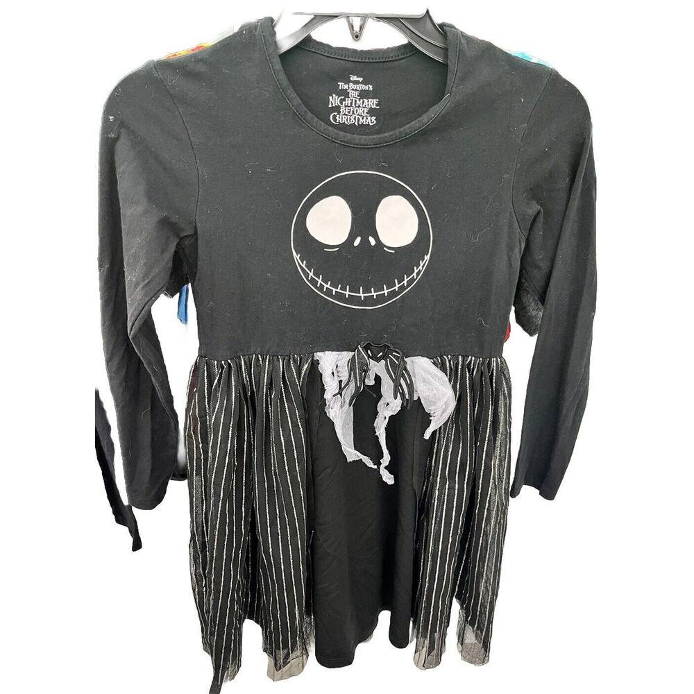 Disney Kids Jersey Tulle Dress Girls L Tim Burton's Nightmare Before Christmas